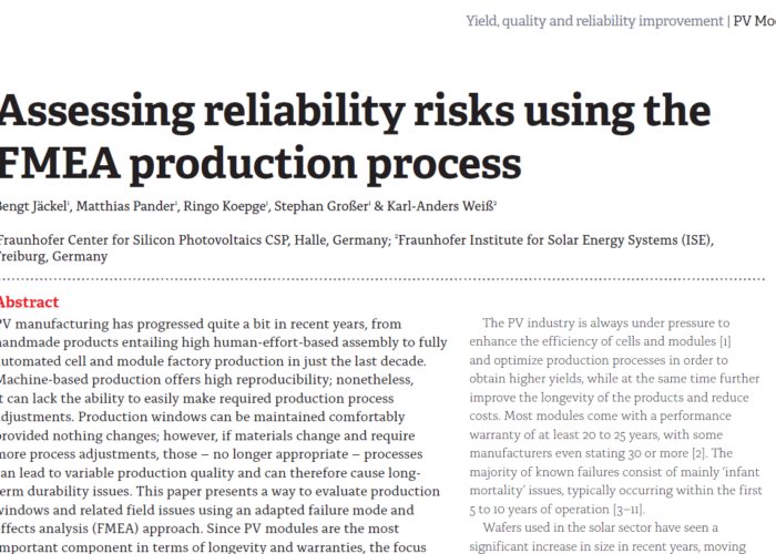 Assessing reliability risks using the FMEA production process