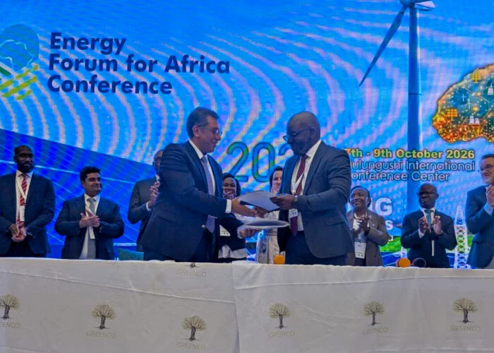 Axian Energy and Africa GreenCo delegates sign offtake agreement at the Energy Forum for Africa event.