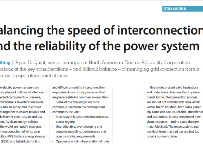 Balancing the speed of interconnection and the reliability of the power system