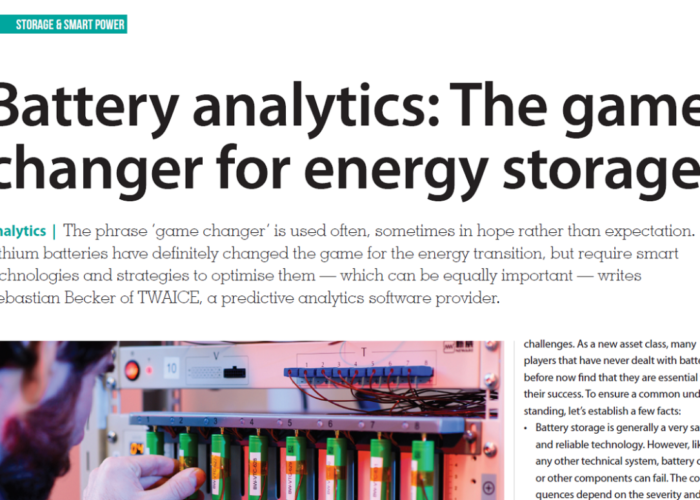 Battery analytics-The game changer for energy storage
