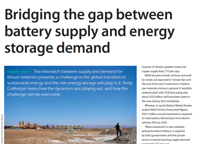 Bridging the gap between battery supply and energy storage demand