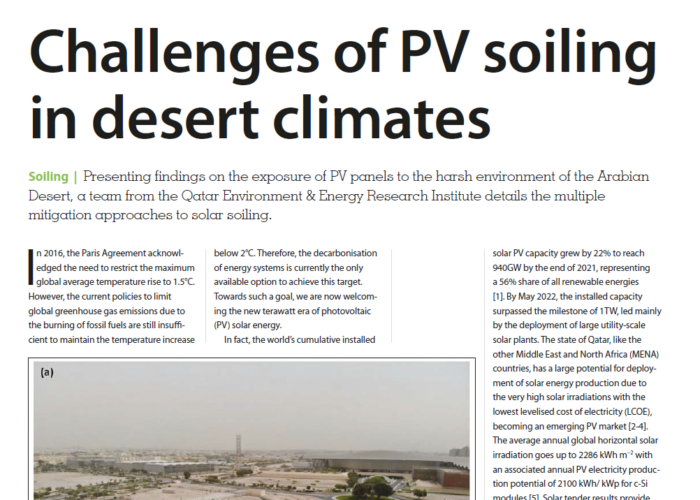Challenges of PV soiling in desert climates