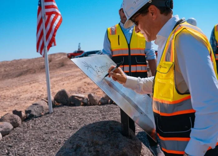 Construction ceremony at 420MW hybrid solar-plus-storage project from ContourGlobal in Arizona, US.