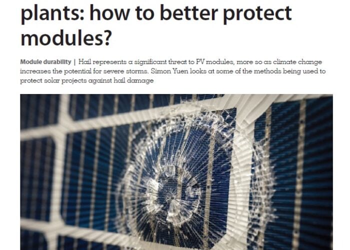 Cover Story - Hail risk mitigation in PV power plants