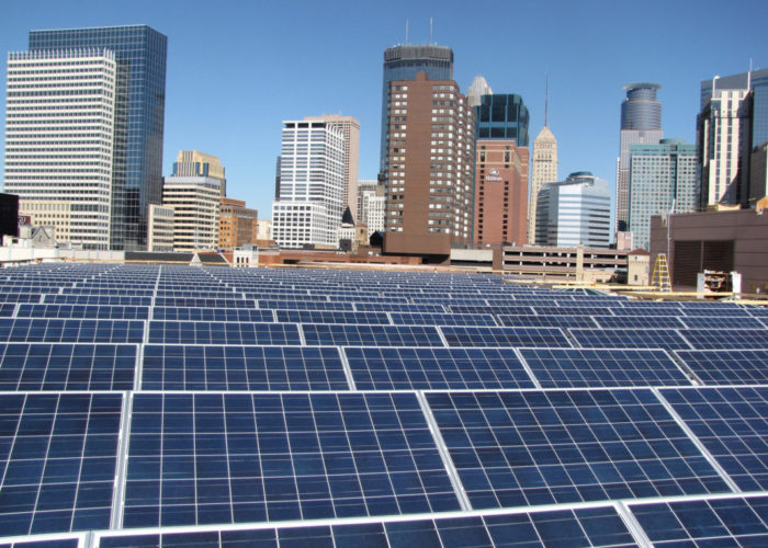 Solar panels in Minneapolis.