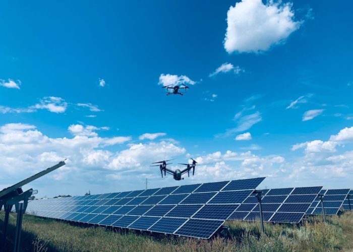 Data gathered by unmanned drones can help with the rapid detection and rectification of weather damage to PV systems. Image: Above Surveying.