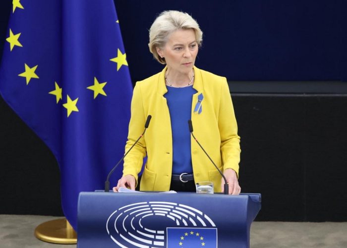 European Commission President Ursula von der Leyen made her State of the Union speech today. Image: European Commission via Twitter.