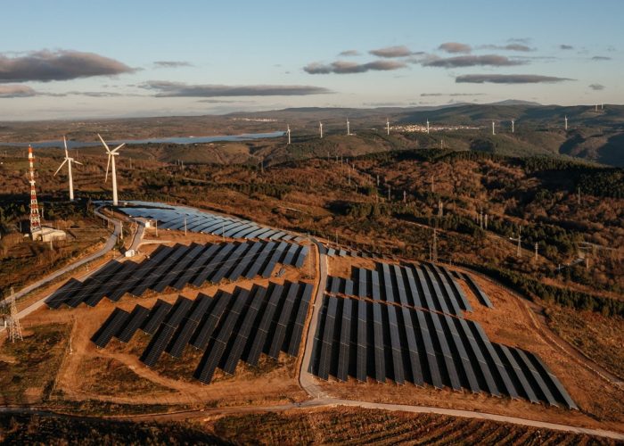 A hybrid solar-wind project in Portugal.