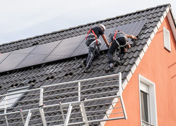 Rooftop solar installation in Germany.