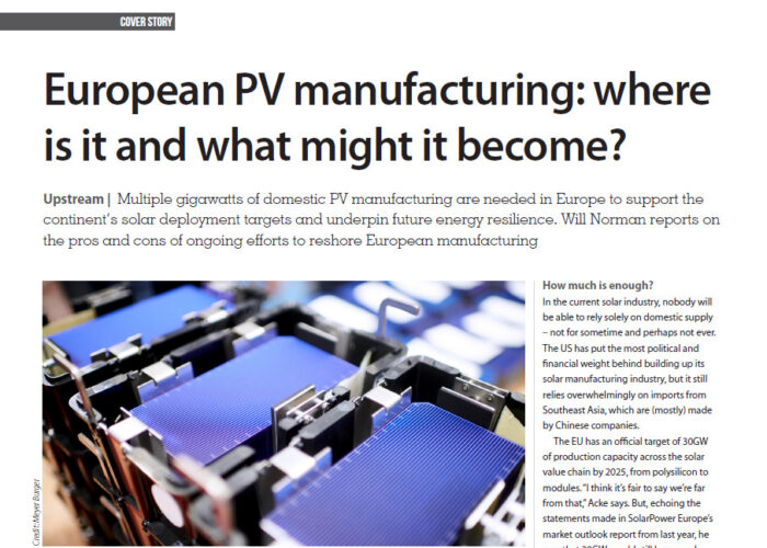 European Pv manufacturing