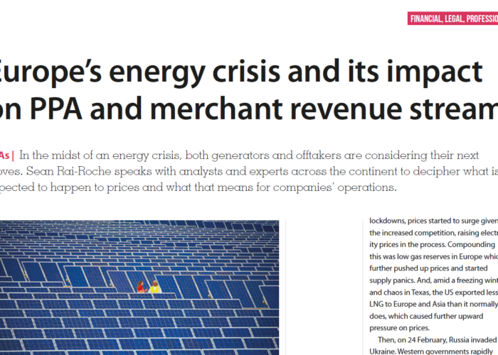 Europe’s energy crisis and its impact on PPA and merchant revenue streams