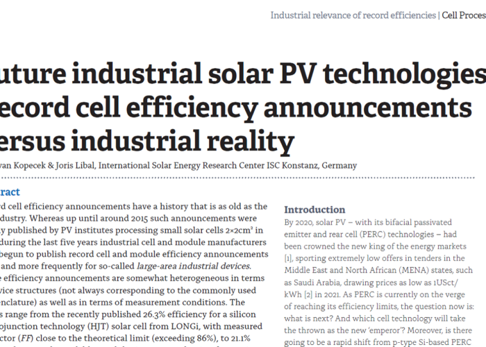 Future industrial solar PV technologies