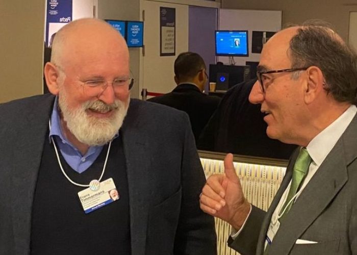 The EU’s climate policy chief Frans Timmermans (left) and Iberdrola chairman Ignacio Galán. Image: Iberdrola.