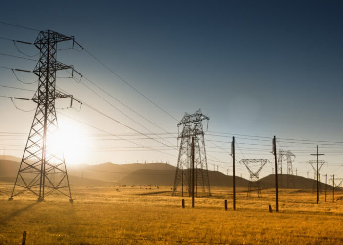 Power lines in California, US.