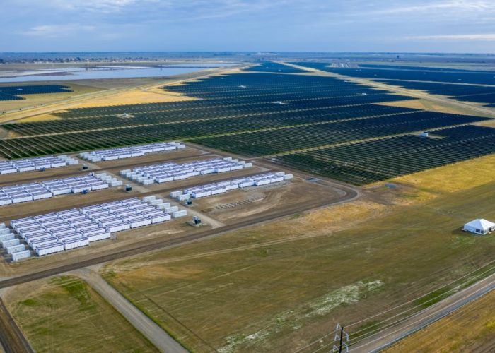 Slate, a California solar-plus-storage project developed by Goldman Sachs Renewable Power and brought online in 2022. Image: GSRP.