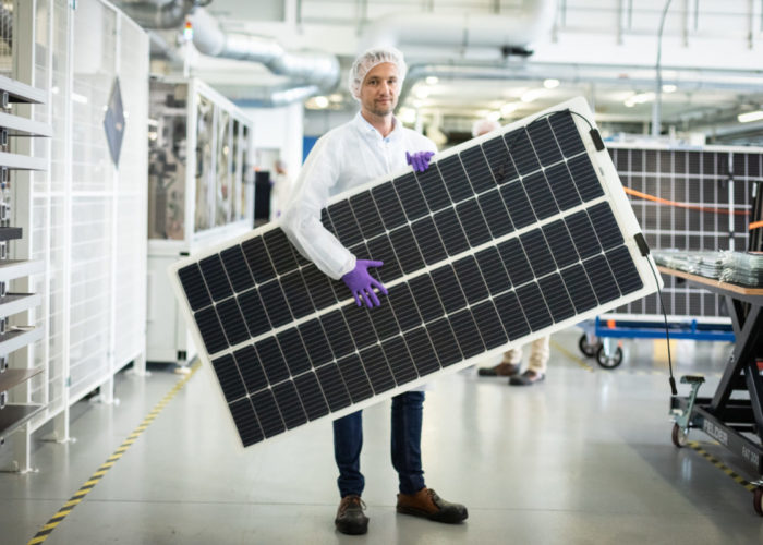 French startup Heliup lightweight solar panels are targeted to the commercial, logistics and industrial rooftops. Image: Heliup.