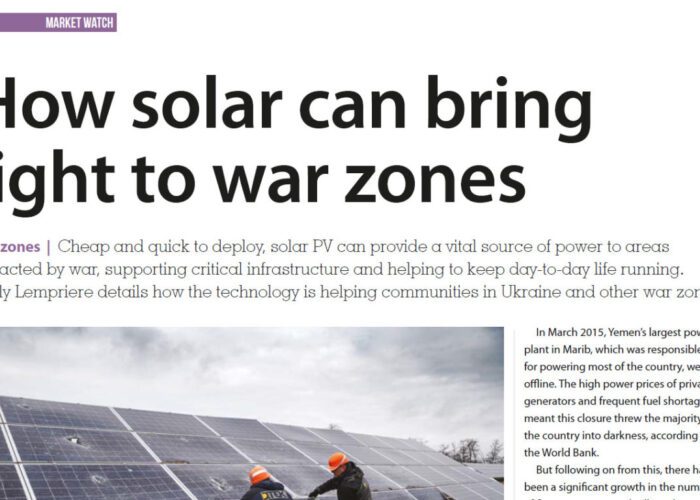 How solar can bring light to war zones