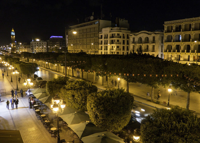 Illuminated_streets_of_Tunisian_capital_Tunis_Flickr_Dan_Sloan