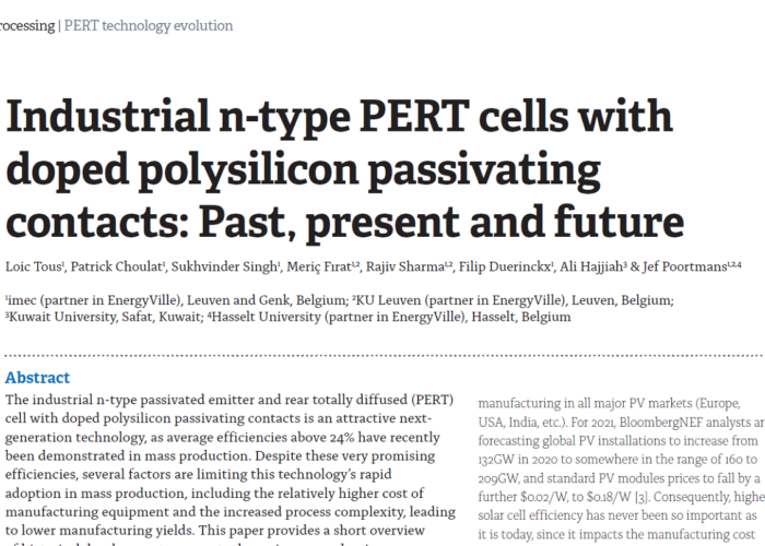 Industrial n-type PERT cells with doped polysilicon passivating contacts