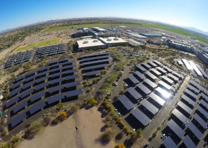 A 2017 photo shows Intel Corporation’s Ocotillo, Arizona, camp