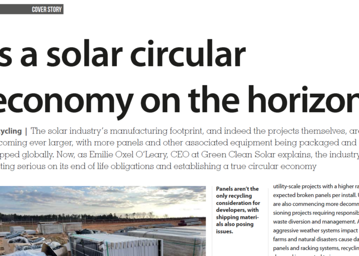 Is a solar circular economy on the horizon