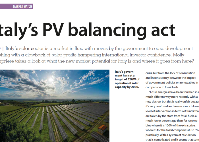 Italy’s PV balancing act