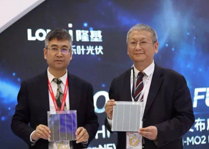 Longi_solar_Bifacial_cell_president_holding_2017