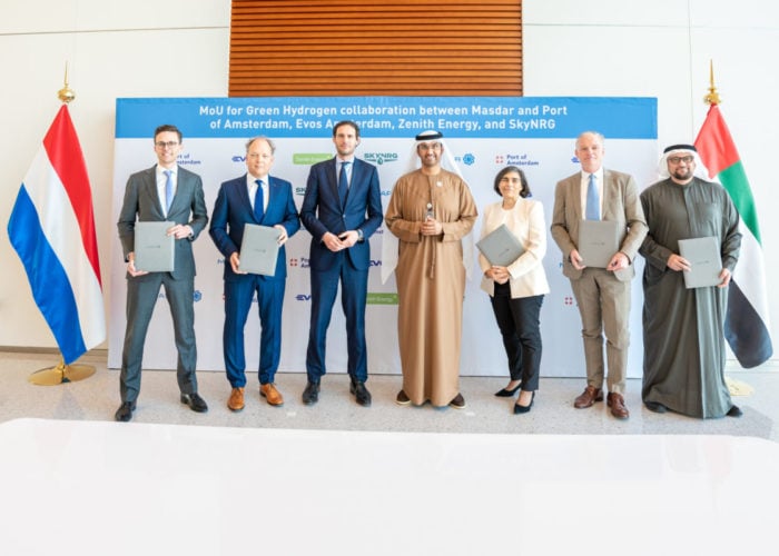 Masdar Signs Agreement to Explore Exporting Green Hydrogen from Abu Dhabi to Europe. Image: Masdar