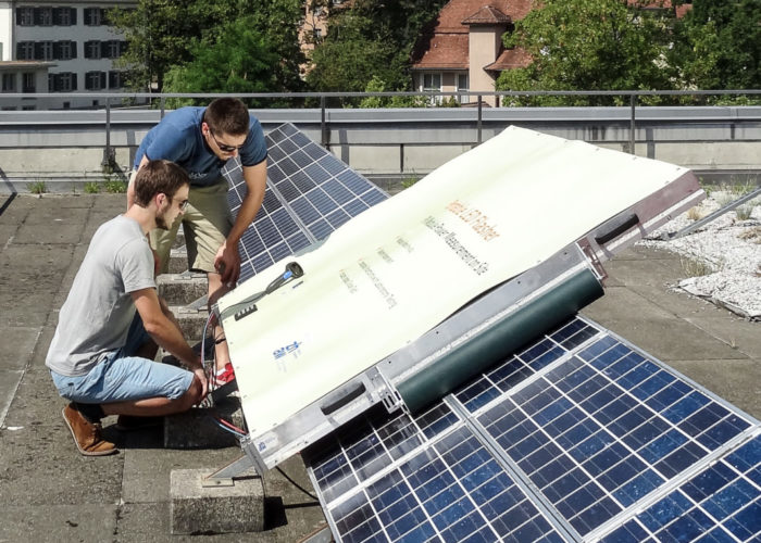 Measuring output with the new LED solar simulator
Photo credit: