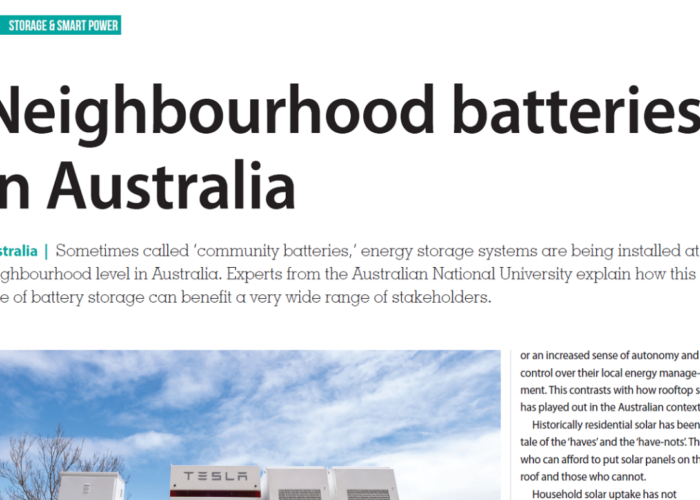 Neighbourhood batteries in Australia