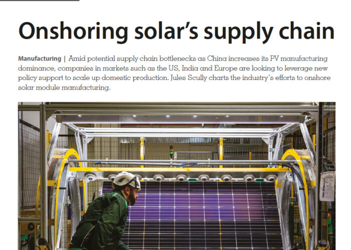 Onshoring solar’s supply chain