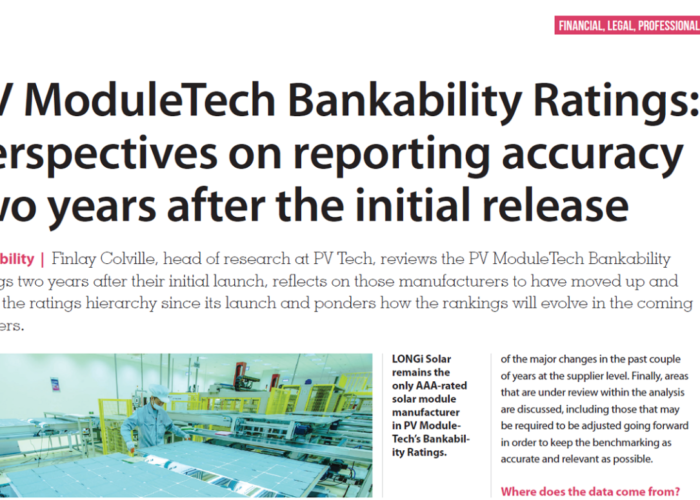 PV ModuleTech Bankability Ratings-Perspectives on reporting accuracy two years after the initial release