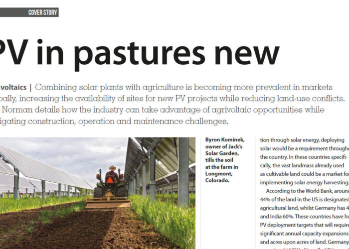PV in pastures new