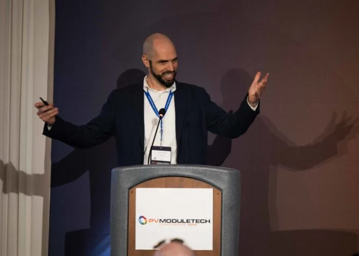 Kiwa PVEL's VP of Sales and Marketing, Tristan Erion-Lorico, discusses qualification testing in the US at PV Module Tech USA 2025.