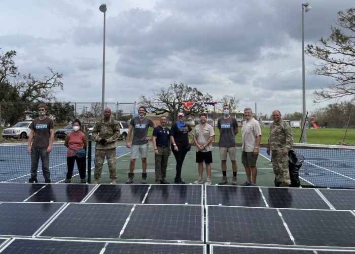 PosiGen workers deployed solar installations for Louisiana communities hit by Hurricane Ida last year. Image: PosiGen.