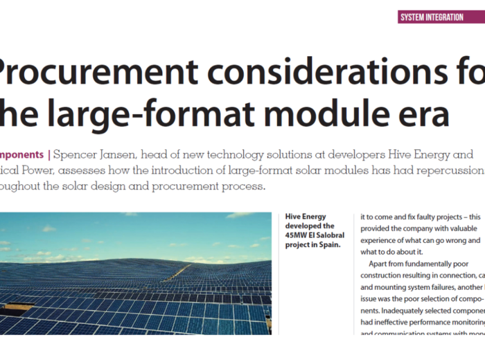 Procurement considerations for the large-format module era