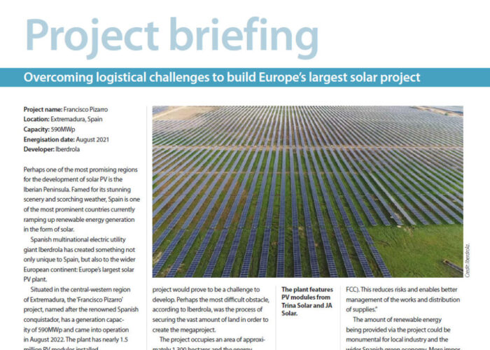 Project briefing - Overcoming logistical challenges to build Europe’s largest solar project