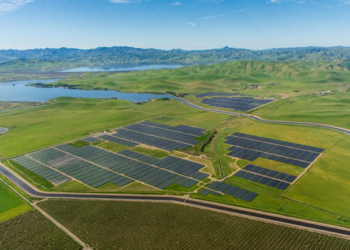 Aerial shot of Arevon Energy's Quinto solar farm.