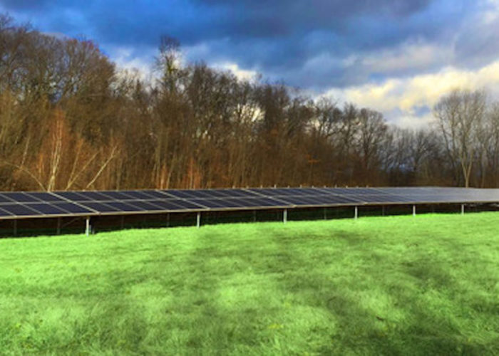 Solar panels support first-of-its-kind microgrid at Daughters of Mary campus, activated by Schneider Electric and Citizens Energy. Image: Schneider Electric.