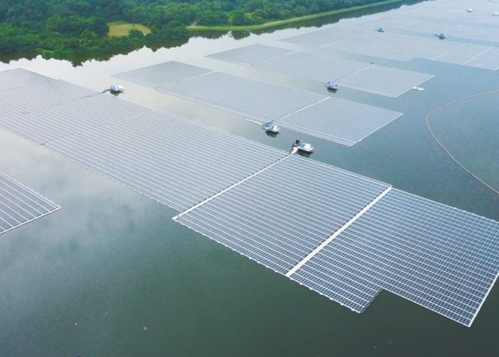 Singapore’s 60MWp Tengeh floating PV plant was completed last month. Image: Sembcorp Industries.