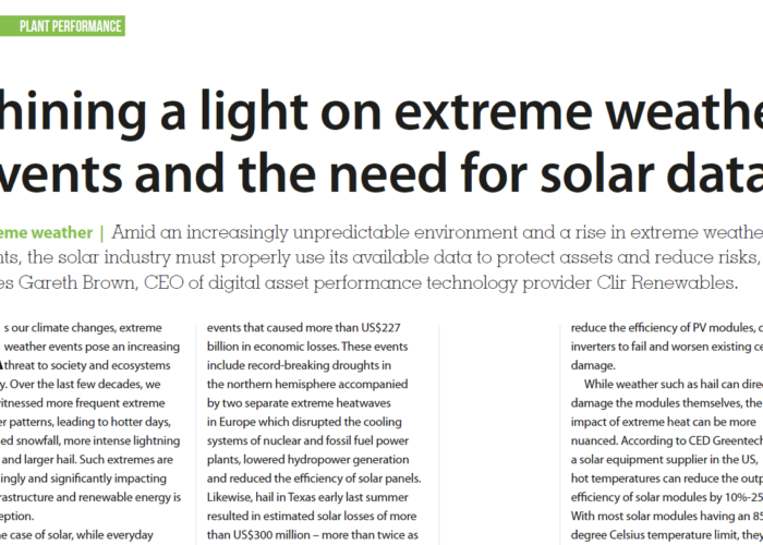 Shining a light on extreme weather events and the need for solar data