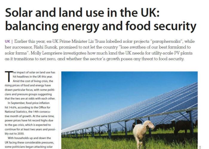 Solar and land use in the UK