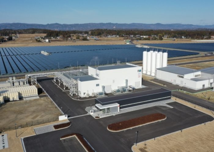 Toshiba’s pilot solar-to-hydrogen project. Image: Toshiba.