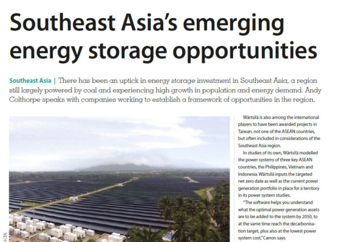 Southeast Asia’s emerging energy storage opportunities
