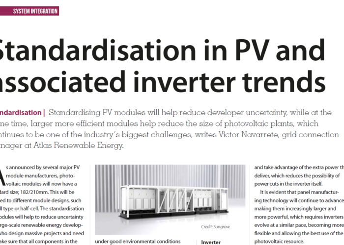 Standardisation in PV and associated inverter trends