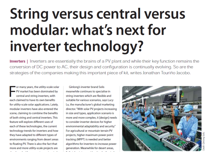 String versus central versus modular what’s next for inverter technology