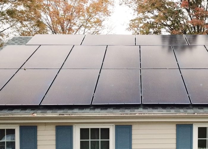 A rooftop solar system in Connecticut. Image: Sunnova.