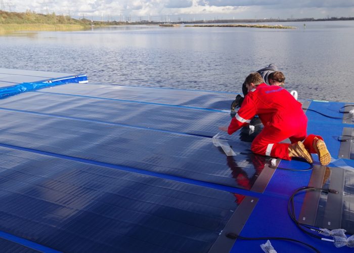 The Solar@Sea II project features two floats with 20kWp of modules. Image: TNO.