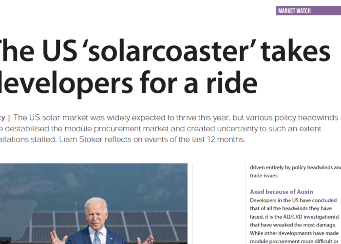 The US ‘solarcoaster’ takes developers for a ride
