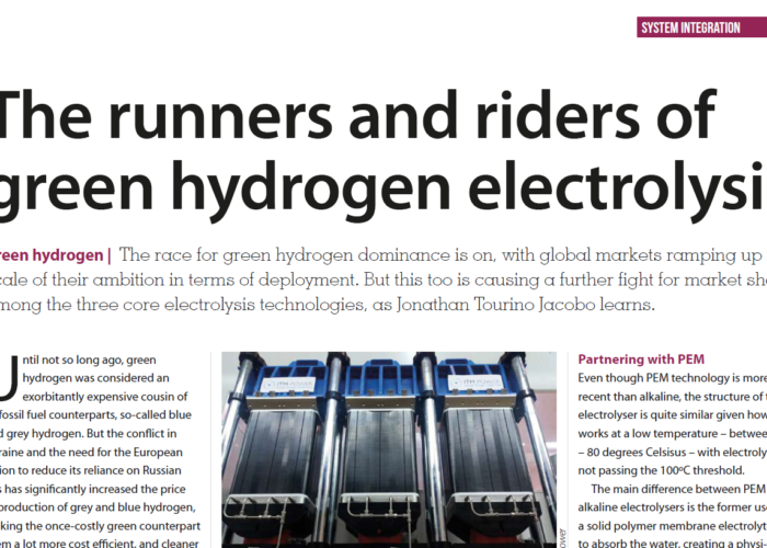 The runners and riders of green hydrogen electrolysis